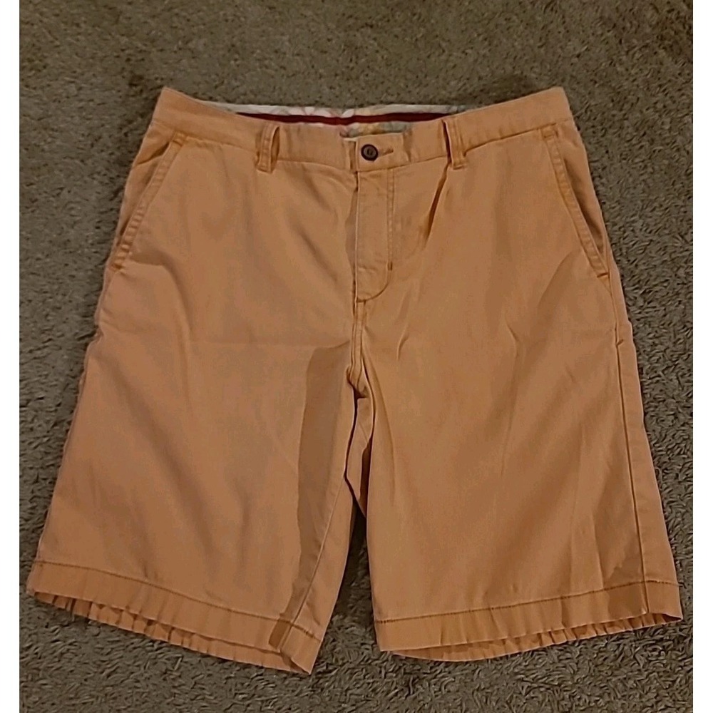 Tommy Bahama Men's Boracay Shorts 34 Orange Peach 10" Inseam Chino Flat Front